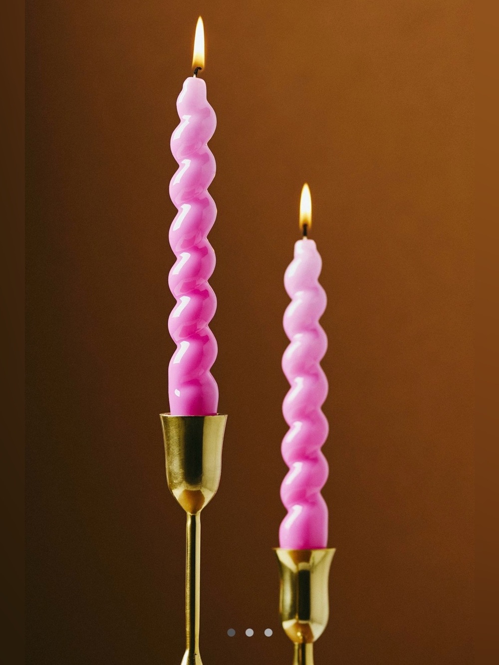 Anthropologie High Shine Spiral Taper Candles, Set of 2